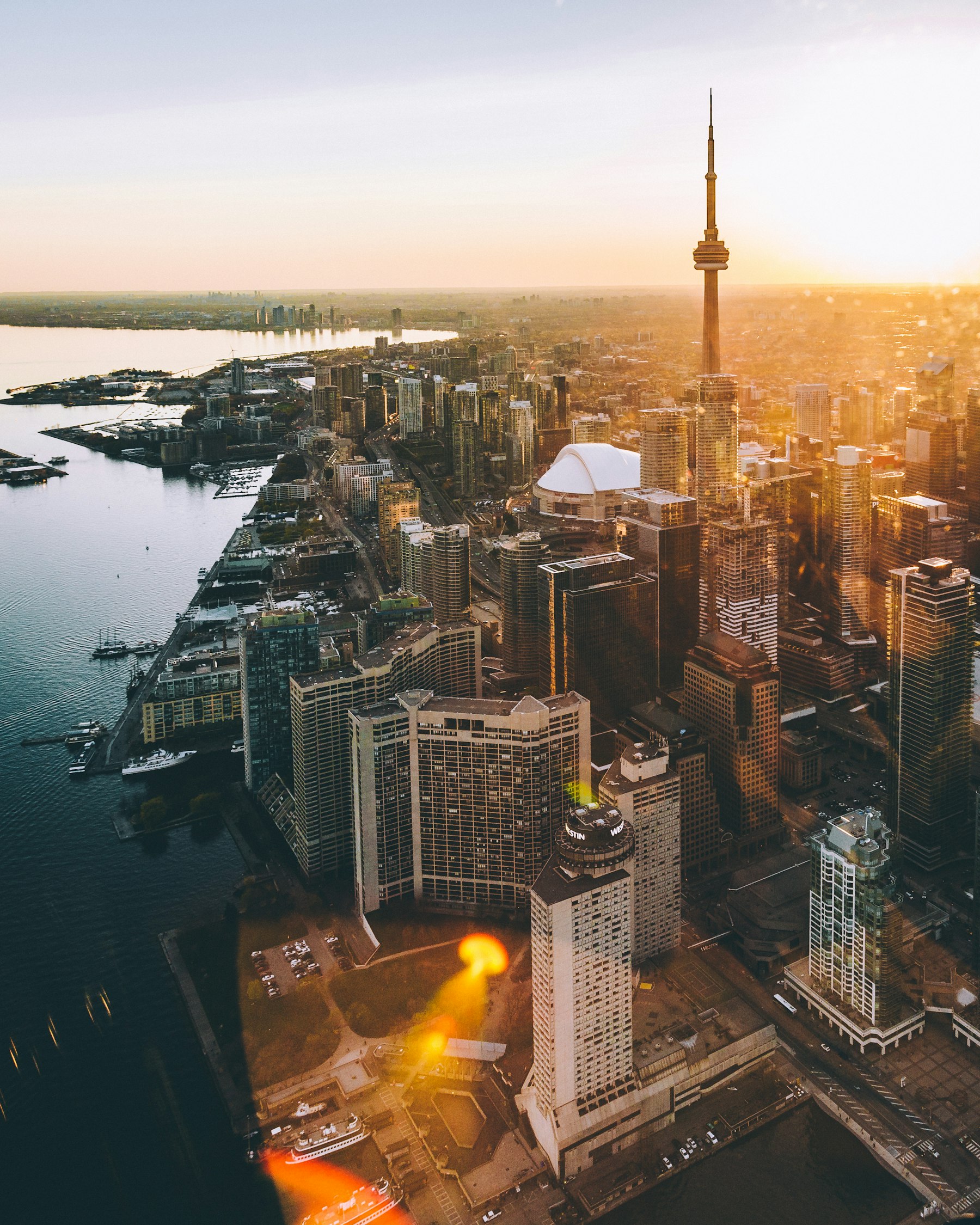 Canadian city waterfront and skyline